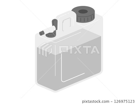 Illustration of a water tank filled with water, front Illustration of a water tank filled with water, front 126975123
