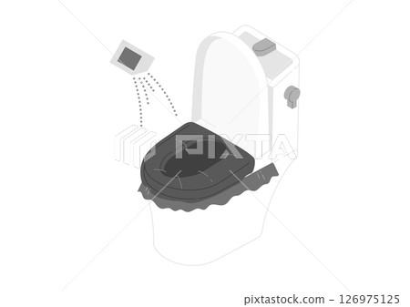 移動廁所噴灑混凝劑的示意圖 126975125