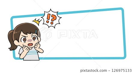 帶框架的驚喜女孩插圖 帶框架的驚喜女孩插圖 126975133