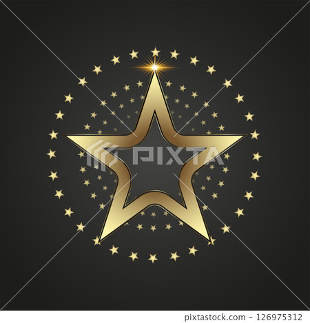 Dark luxury stars on black 126975312