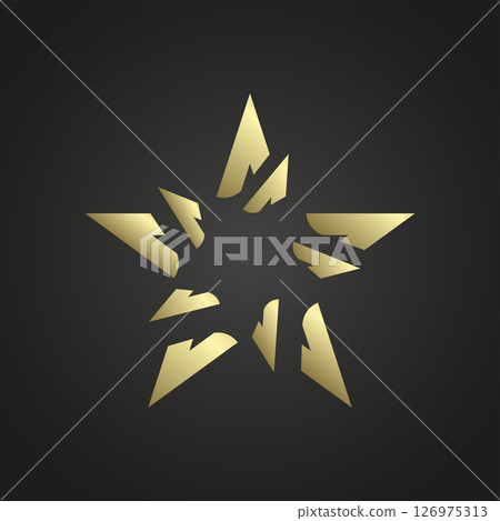 Dark luxury stars on black Dark luxury stars on black 126975313