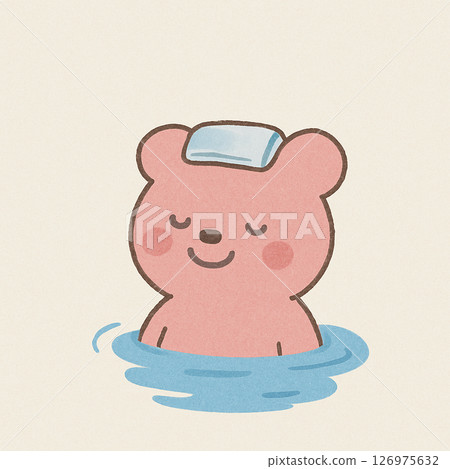 Bear character relaxing in the bath 126975632