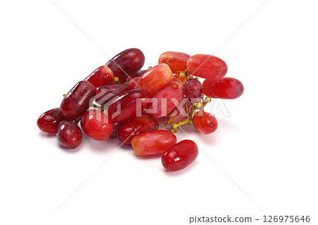 Red grape isolated on white background. 126975646