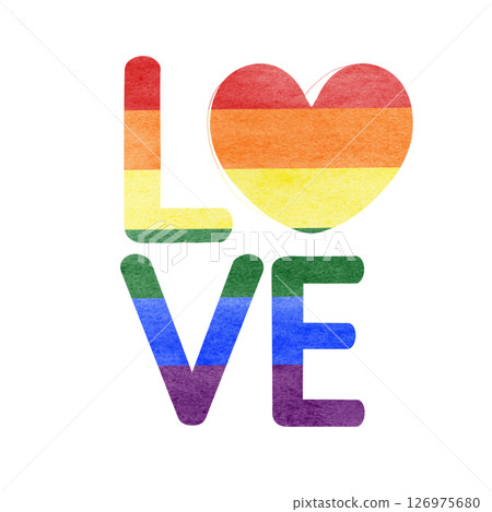 Rainbow love word Rainbow love word 126975680