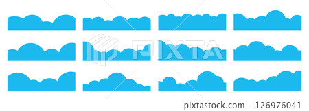 Cloud divider fluffy separator vector set light blue deviders 126976041