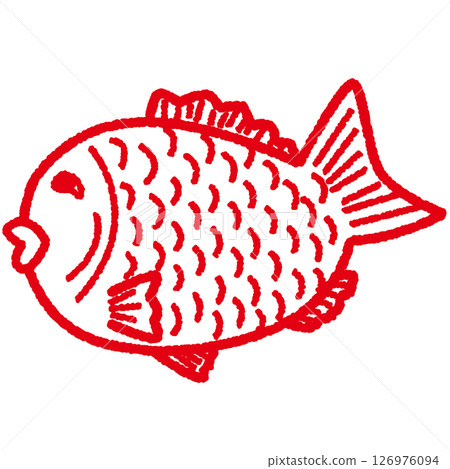 Illustration of a sea bream in a stamp style 126976094