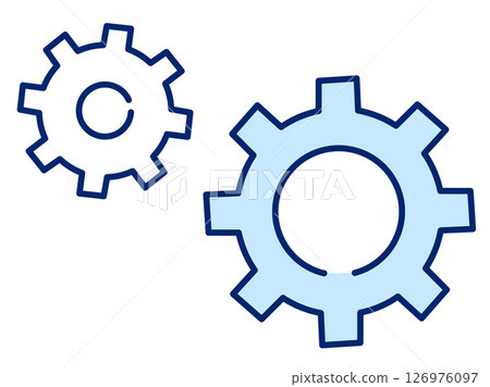Stylish flat design gear technology illustration/illustration material 126976097