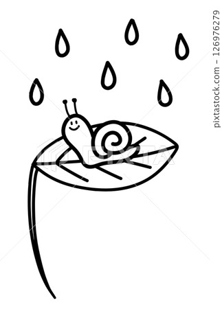 葉子上的蝸牛的手繪插圖 葉子上的蝸牛的手繪插圖 126976279