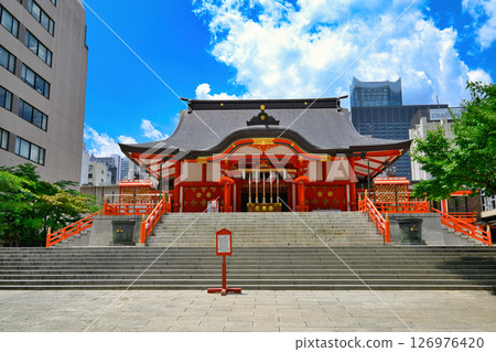 Hanazono Shrine, Shinjuku Ward, Tokyo, worship hall Hanazono Shrine, Shinjuku Ward, Tokyo, worship hall 126976420