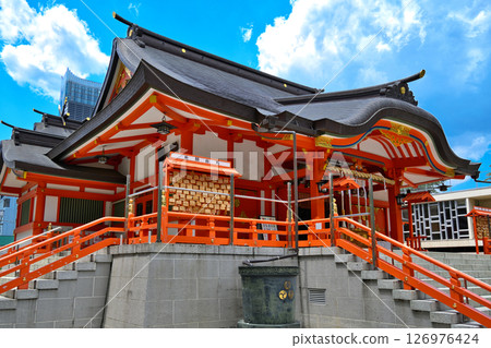 Hanazono Shrine, Shinjuku Ward, Tokyo, main hall Hanazono Shrine, Shinjuku Ward, Tokyo, main hall 126976424