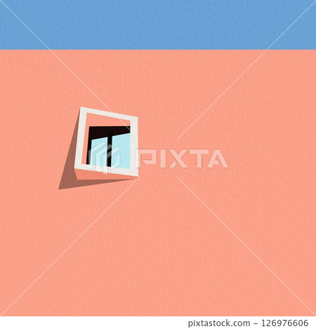Building with sky illustration minimal creative art Building with sky illustration minimal creative art 126976606