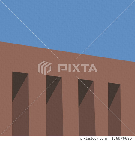 Closeup modern building Minimal arch Building. 3D Rendering. Minimal idea concept. Closeup modern building Minimal arch Building. 3D Rendering. Minimal idea concept. 126976689