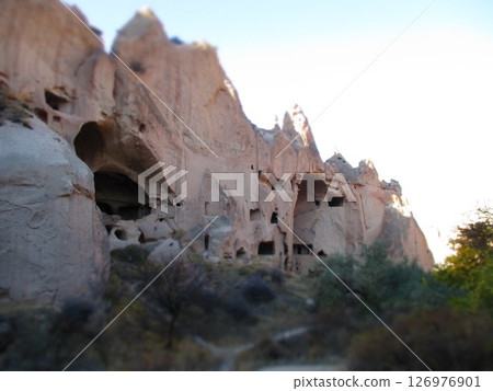 土耳其，卡帕多西亞，Zelve 露天博物館，西洋鏡風格 126976901