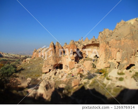 土耳其，卡帕多西亞，Zelve 露天博物館，西洋鏡風格 126976914