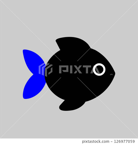 可愛的魚,大大的眼睛,簡單的設計,適合兒童的日本服飾。 可愛的魚,大大的眼睛,簡單的設計,適合兒童的日本服飾。 126977059