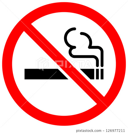 Simple no smoking sign, 2 colors Simple no smoking sign, 2 colors 126977211