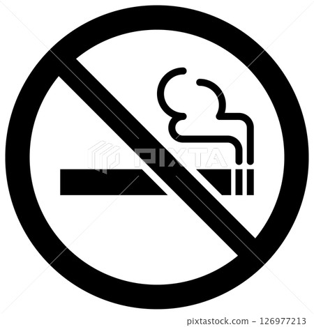 簡單的禁止吸煙標誌單色 簡單的禁止吸煙標誌單色 126977213