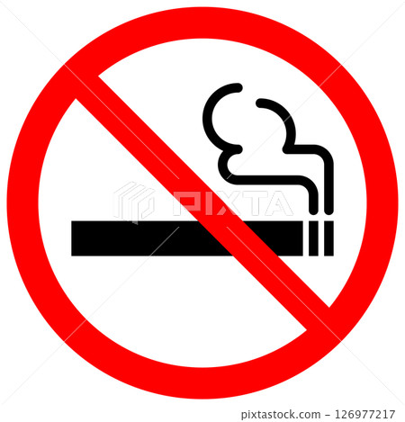 簡單的禁止吸煙標誌，2 種顏色 126977217