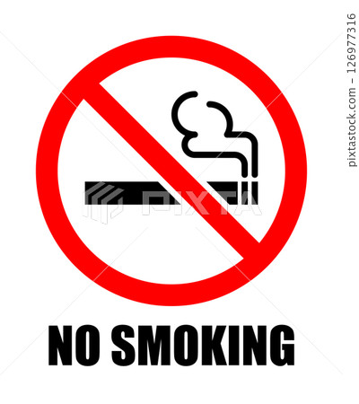 Simple no smoking sign with text, 2 colors Simple no smoking sign with text, 2 colors 126977316