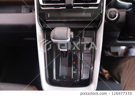 Automatic transmission selector, automatic gear shift has a few symbols for drive position. 126977339