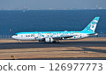 Air Do anime passenger plane about to take off from runway C at Haneda Airport 126977773