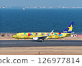 Skymark anime passenger plane about to take off from runway C at Haneda Airport 126977814