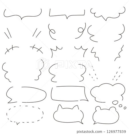 A set of various hand-drawn speech bubbles A set of various hand-drawn speech bubbles 126977839