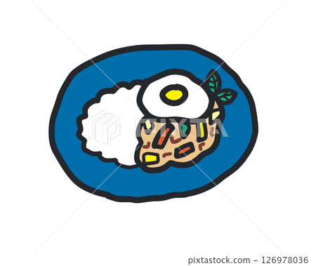 Roughly drawn hand-drawn illustration of gapao rice Roughly drawn hand-drawn illustration of gapao rice 126978036