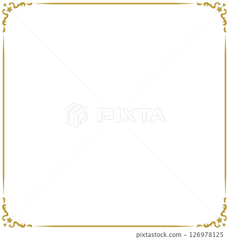 古董/復古/方形/框/框/金色/插畫/材質 126978125