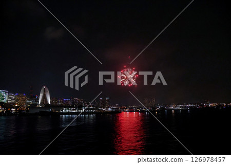 Yokohama Port Festival Fireworks Show Illuminates the Night Sky Yokohama Port Festival Fireworks Show Illuminates the Night Sky 126978457