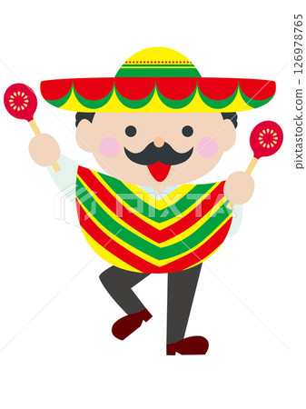 拿著沙球的墨西哥男子 拿著沙球的墨西哥男子 126978765