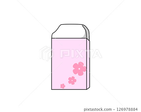 用過的粉紅色花卉橡皮擦 126978884
