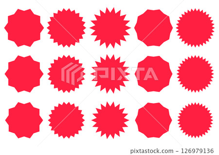 Simple red jagged frame material set 126979136