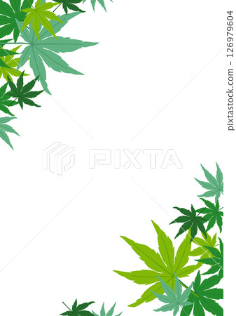 藍色楓葉的框架材料 126979604