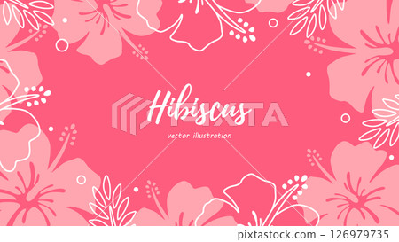 hibiscus background material frame wallpaper 126979735