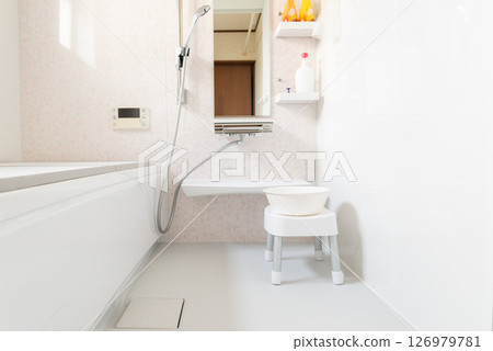 Bathroom image: A clean, white-based bathroom image Bathroom image: A clean, white-based bathroom image 126979781