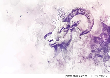 Astrological abstract composition with concept of Capricorn zodiac sign symbol 126979857