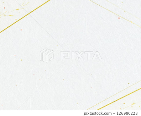 A simple and luxurious design with gold leaf decoration on a white background 126980228