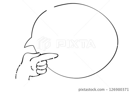 指向的手和簡單的對話泡泡的插圖 126980371