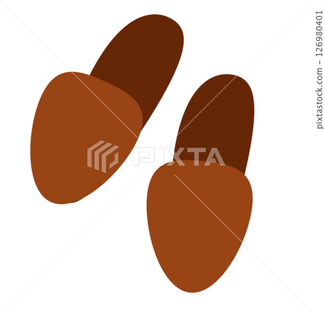 棕色拖鞋的插圖 126980401