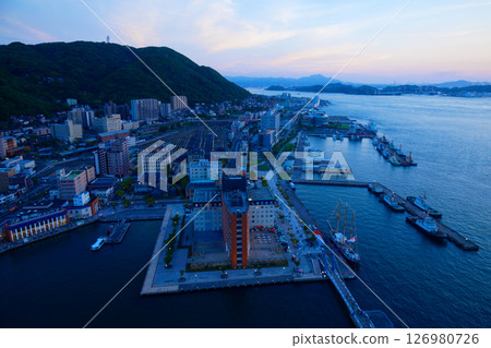 Evening view from Mojiko Retro Observation Room Night view Japan's new top three night views 126980726