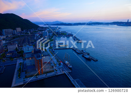 Evening view from Mojiko Retro Observation Room Night view Japan's new top three night views 126980728