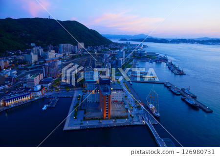 Evening view from Mojiko Retro Observation Room Night view Japan's new top three night views 126980731