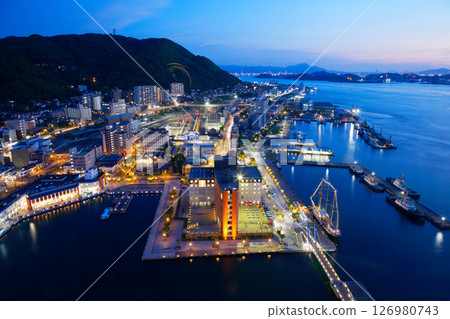 Evening view from Mojiko Retro Observation Room Night view Kaikyo Plaza Japan's New Top Three Night Views 126980743