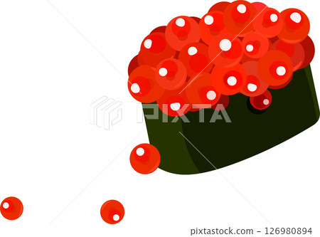 美味的鮭魚子軍艦捲插畫 美味的鮭魚子軍艦捲插畫 126980894