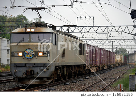EF510-509 container freight train running on the Tokaido Main Line 126981196