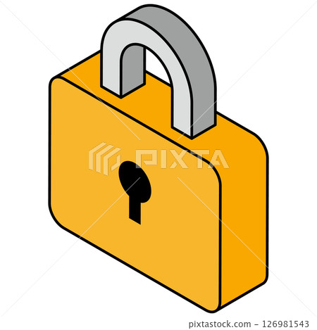 Isometric style padlock illustration 126981543