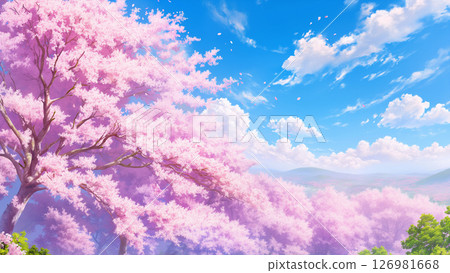 櫻花景觀,動漫風格 櫻花景觀,動漫風格 126981668