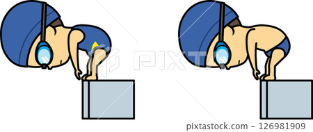 Elementary school students on a diving board Elementary school students on a diving board 126981909