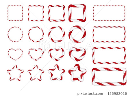 Lollipop Cane. Vector set of geometric frames in different shapes and thickness. Lollipop Cane. Vector set of geometric frames in different shapes and thickness. 126982016